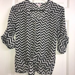Bongo Chevron Striped Blouse
